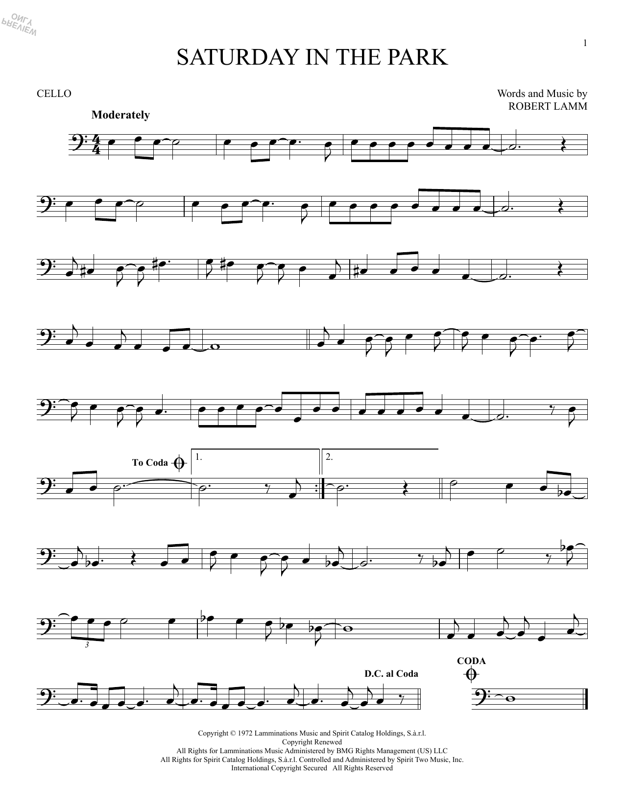 Produktgalerie: Seite 1 von 1 Saturday In The Park, Chicago, Violoncello