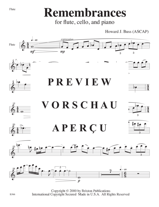 Product gallery: Page 18 of 21 Remembrances , , (flute, cello and piano)