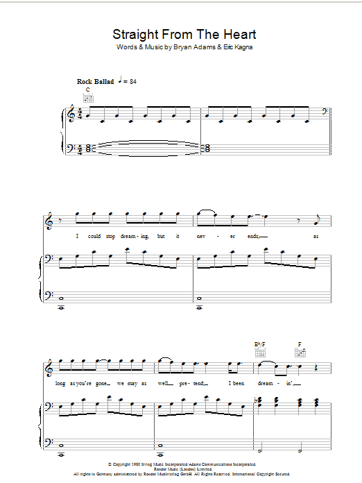 Produktgalerie: Seite 1 von 1 Straight From The Heart, Bryan Adams, Gesang, Gitarre, Klavier