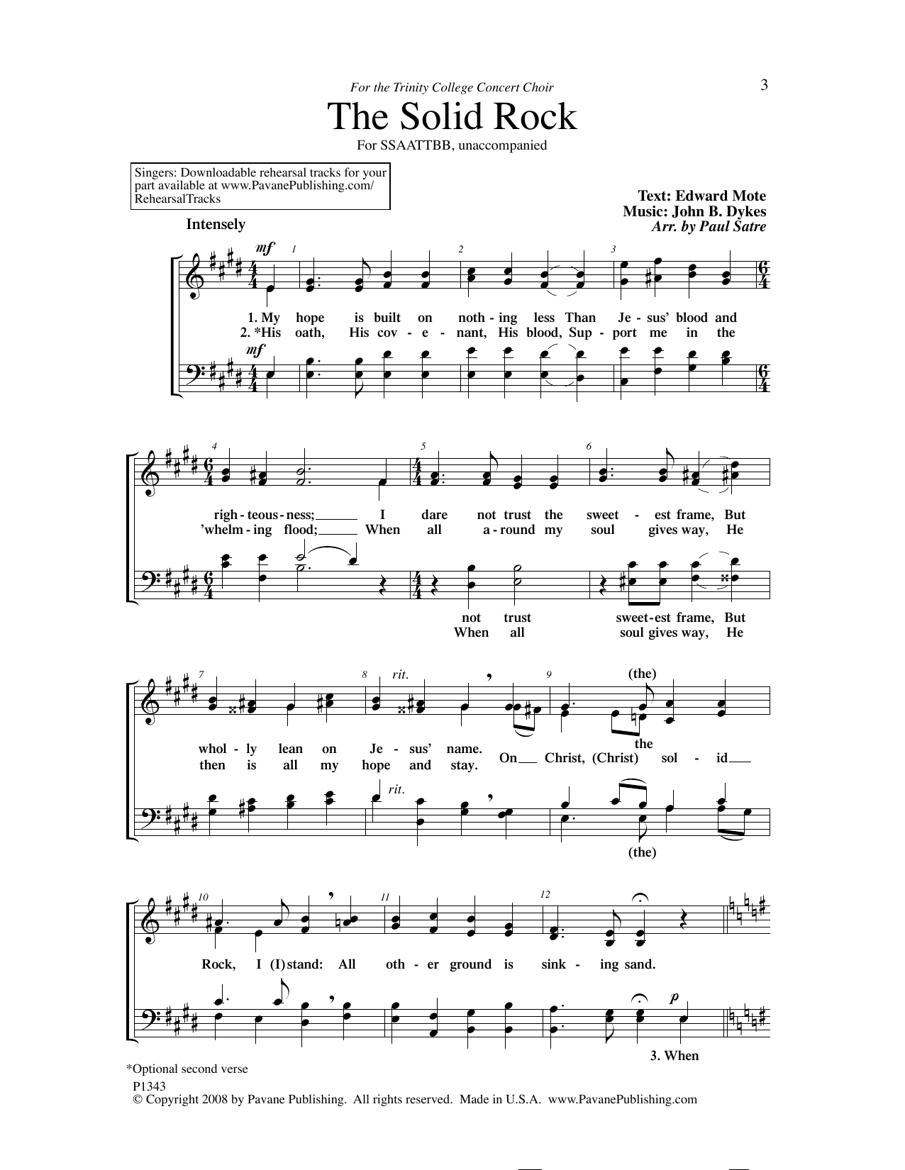 Produktbild zu: The Solid Rock (arr. Paul Satre)