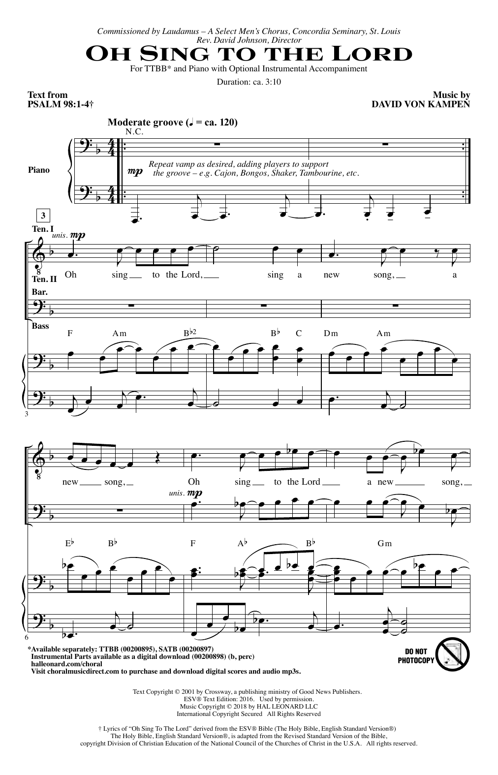 Produktbild zu: Oh Sing To The Lord