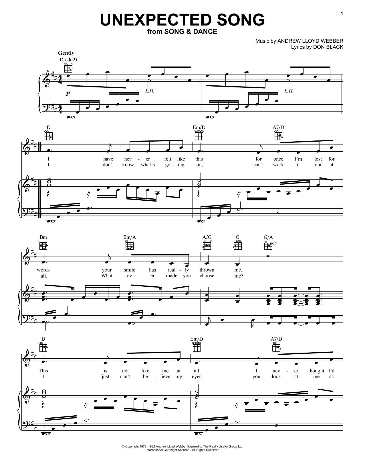 Product picture to: Unexpected Song (from Song & Dance)