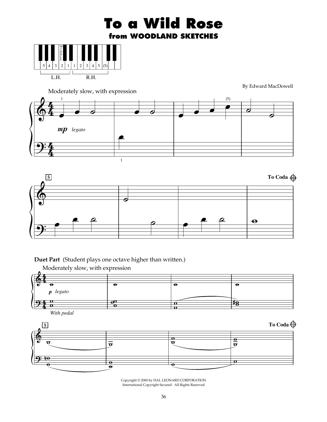 Product picture to: To A Wild Rose, Op. 51, No. 1 (arr. Carol Klose)