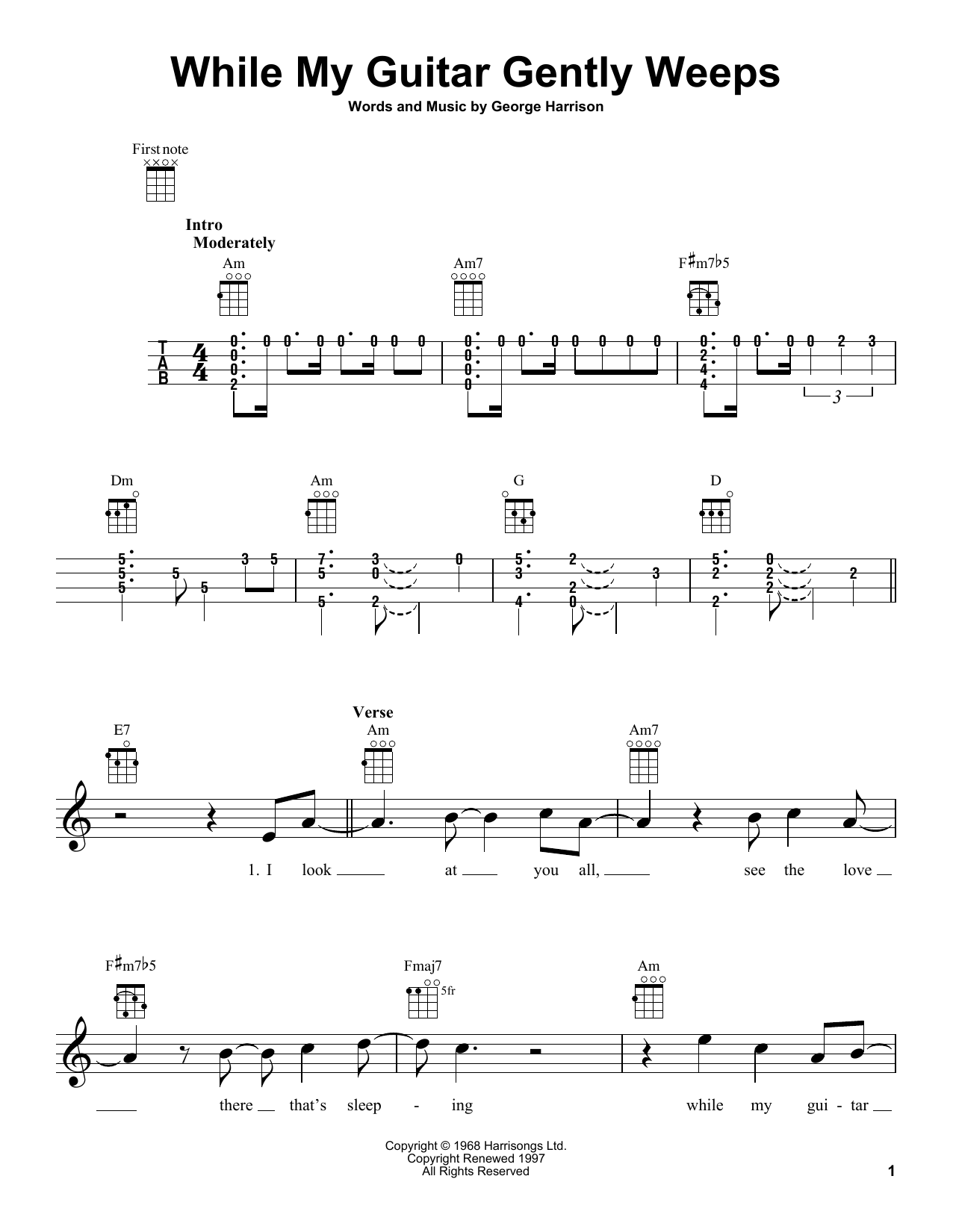 Product gallery: Page 1 of 1 While My Guitar Gently Weeps, The Beatles