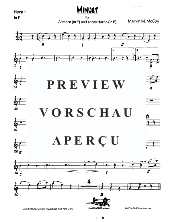 Produktgalerie: Seite 9 von 11 Minuet, , Alphorn in F und Horn Trio
