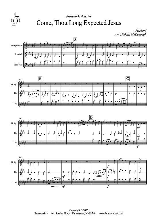 Produktbild zu: Come, Thou Long Expected Jesus Rowland Prichard (Advent-Lied)