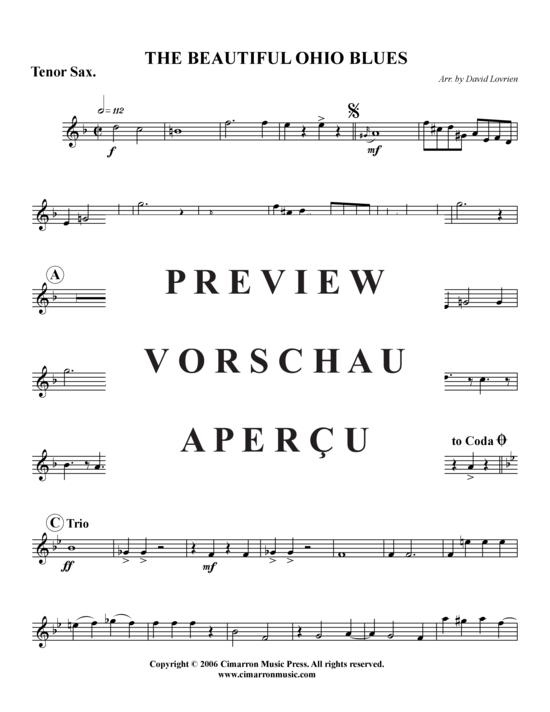 Product gallery: Page 12 of 13 The Beautiful Ohio Blues , , (Saxophone quartet SATB)