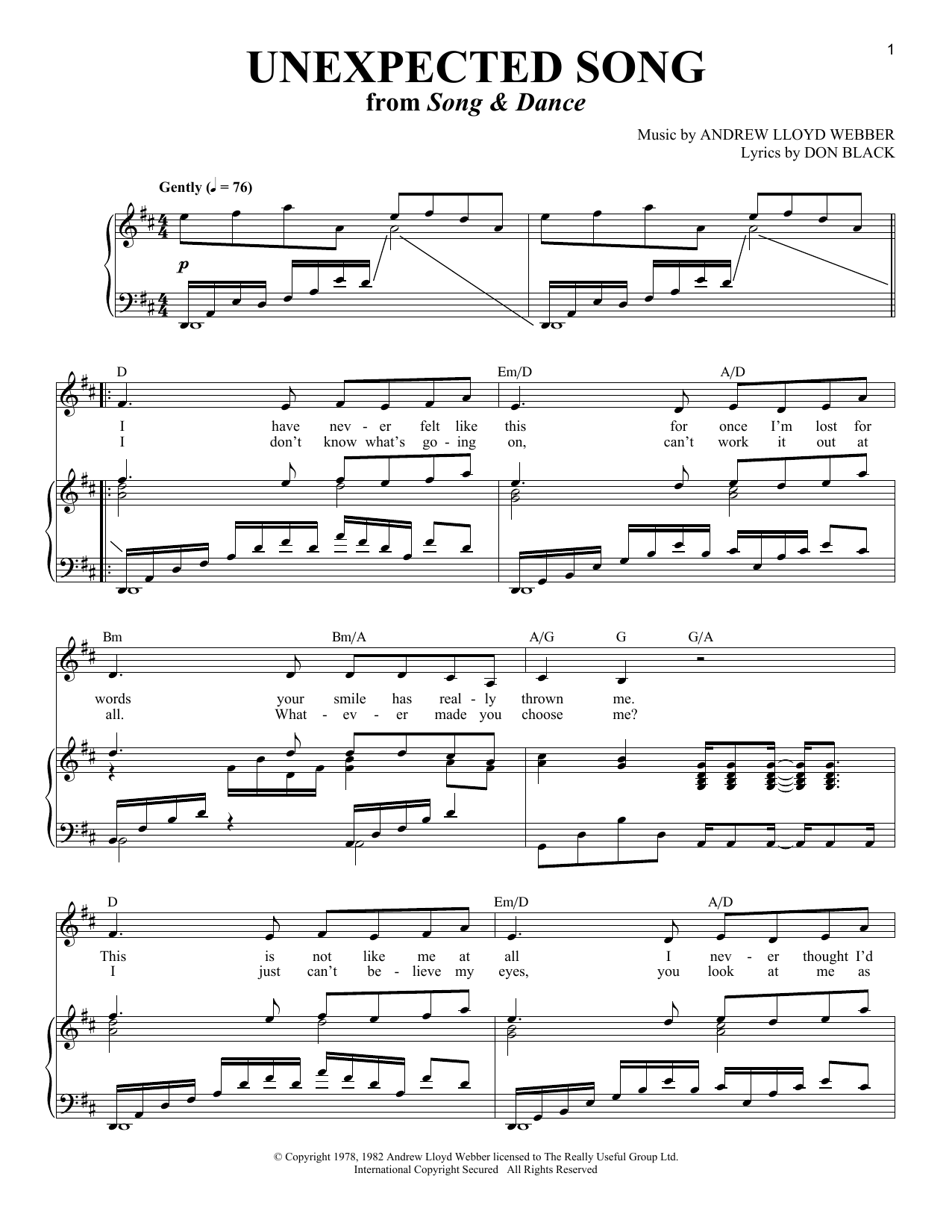Product picture to: Unexpected Song (from Song & Dance)