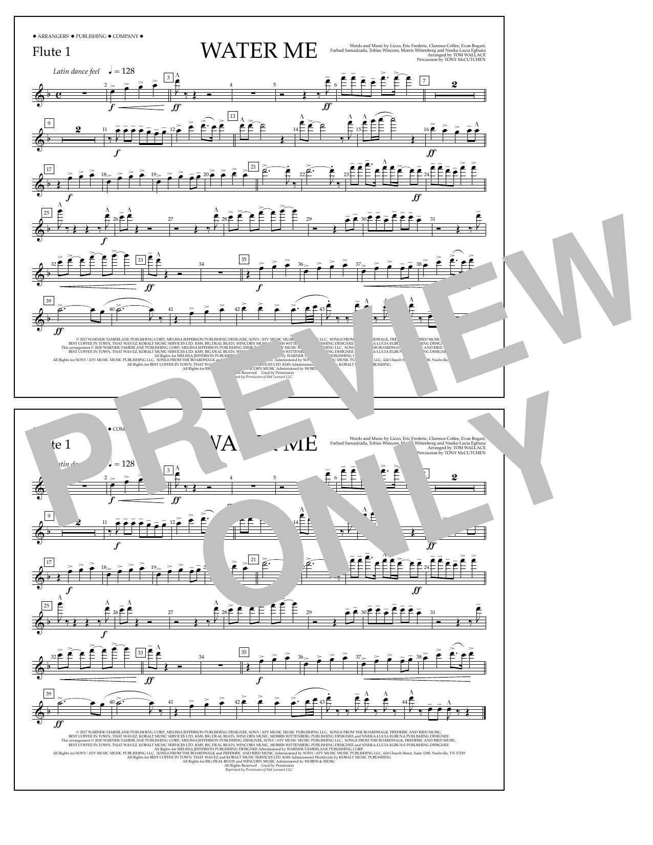 Product picture to: Water Me (arr. Tom Wallace) - Flute 1