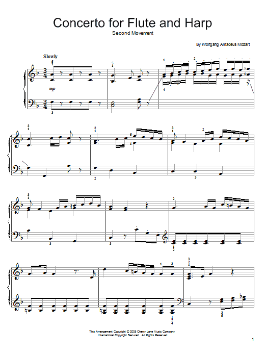 Product picture to: Concerto For Flute And Harp (Second Movement)