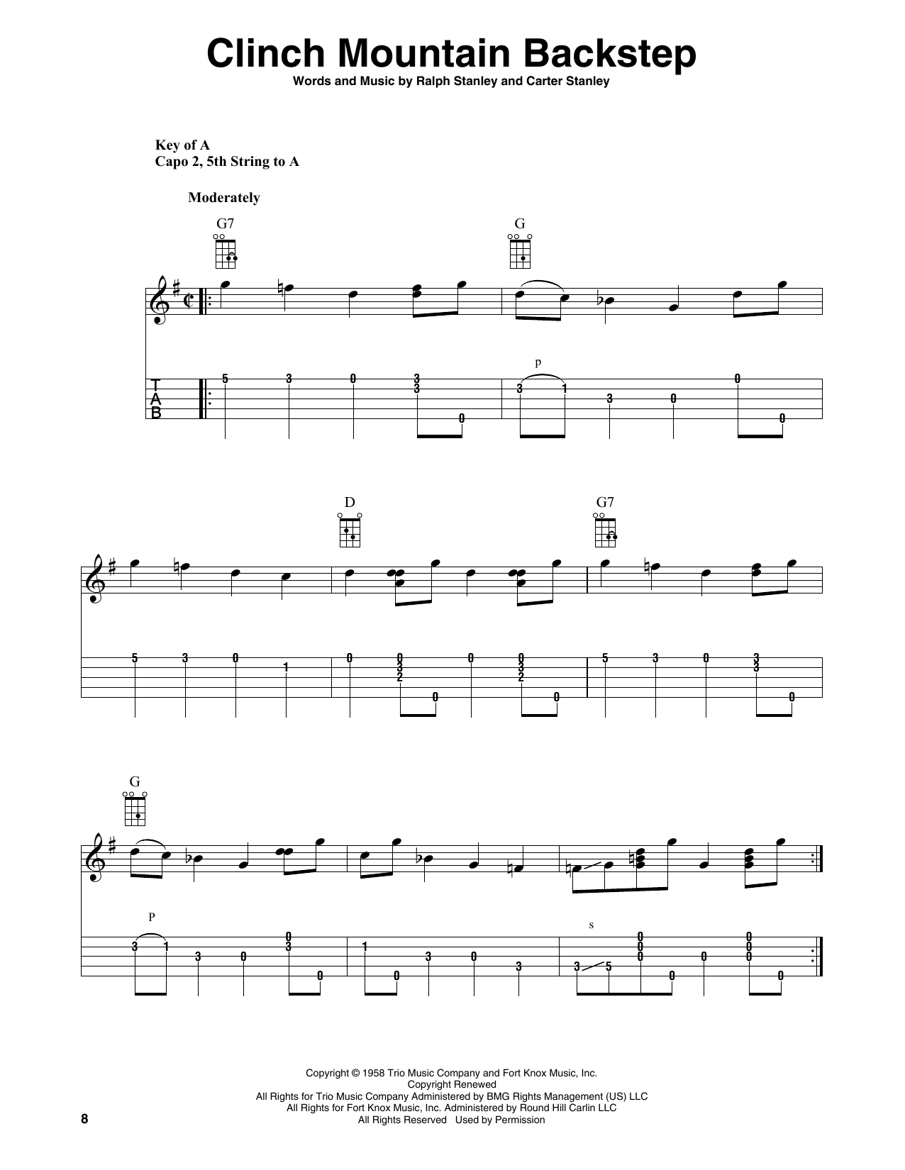 Produktgalerie: Seite 1 von 1 Clinch Mountain Backstep (arr. Fred Sokolow), The Stanley Brothers, Banjo
