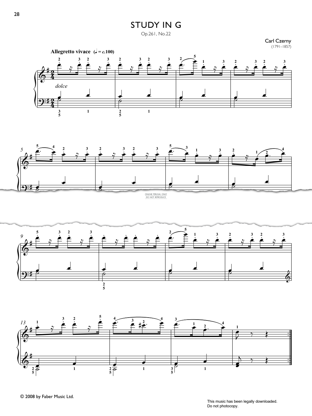 Produktbild zu: Study In G Op. 261, No. 22 (from Real Repertoire Studies Grades 2-4)