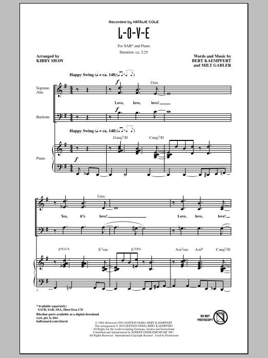 Produktbild zu: L-O-V-E (arr. Kirby Shaw)