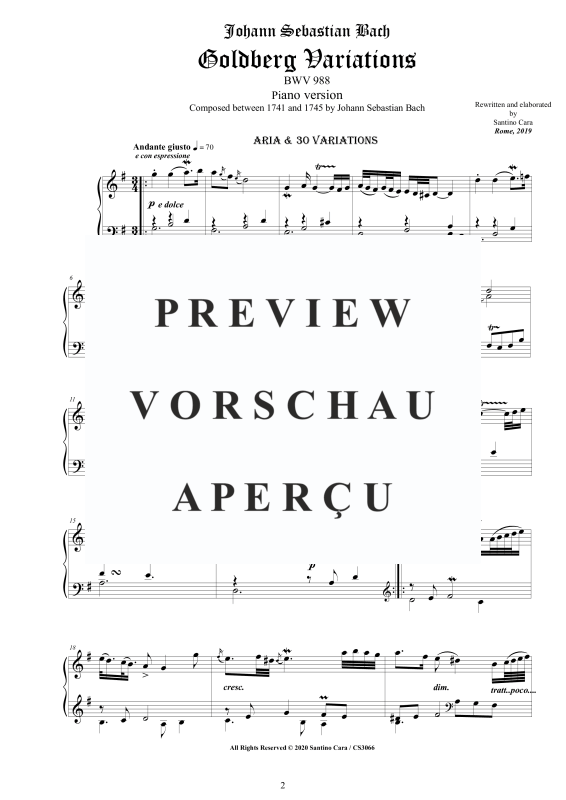 Produktgalerie: Seite 3 von 11 Goldberg Variationen BWV 988, , Klavier Solo