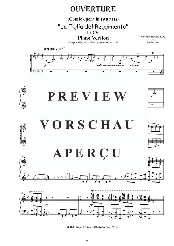 Produktgalerie: Seite 3 von 11 Ouverture (La Figlia del Reggimento) - Piano Version, , Klavier Solo
