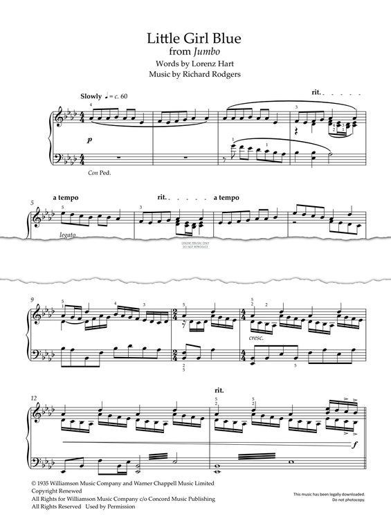 Product gallery: Page 1 of 1 Little Girl Blue, Richard Rodgers