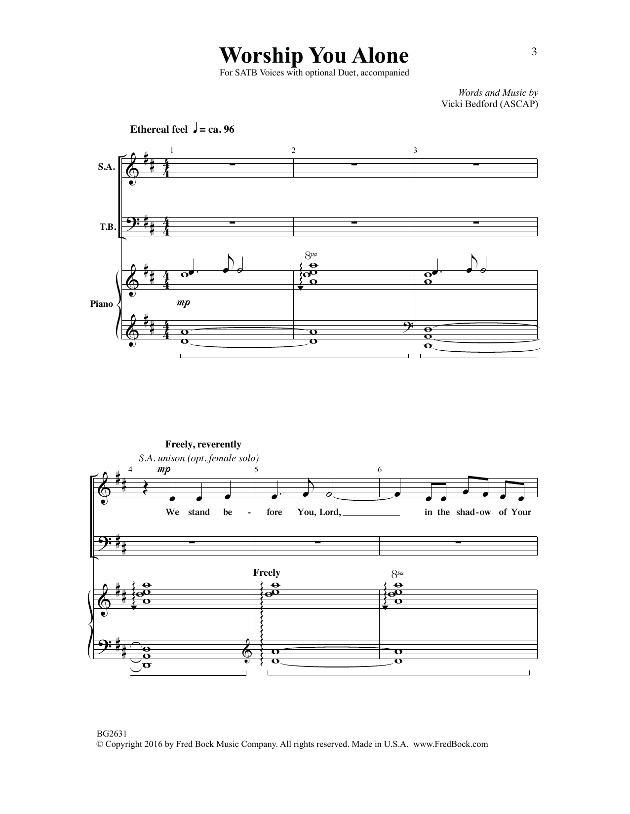 Product gallery: Page 1 of 1 Worship You Alone, Vicki Bedford
