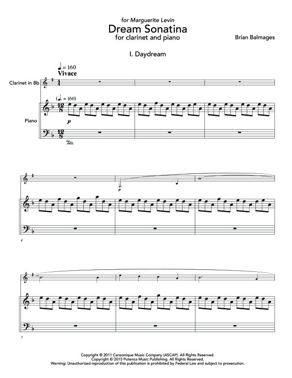 Product gallery: Page 1 of 11 Dream Sonatina, , (clarinet in Bb and piano)