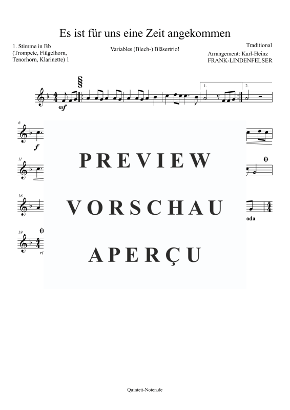 Product gallery: Page 7 of 11 Es ist für uns eine Zeit angekommen, , Brass Trio