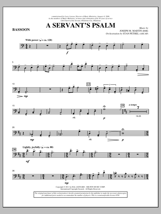 Produktbild zu: A Servant's Psalm - Bassoon