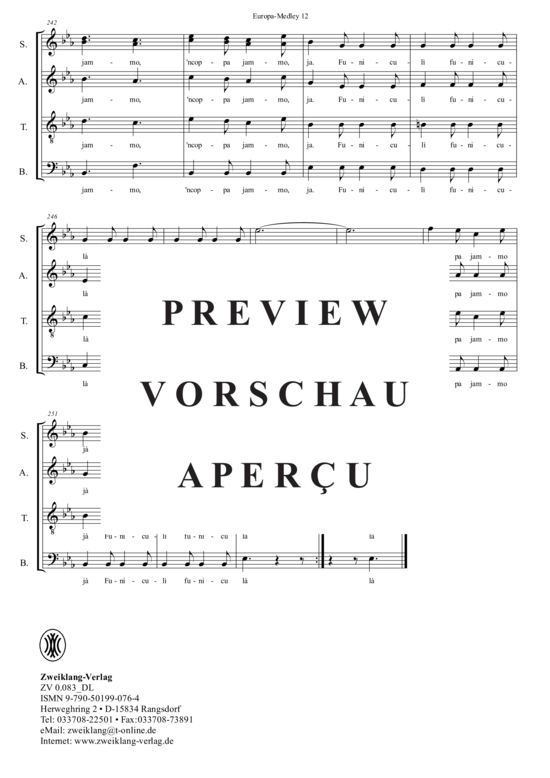 gallery: Europa_Medley , , (Gemischter Chor SATB)