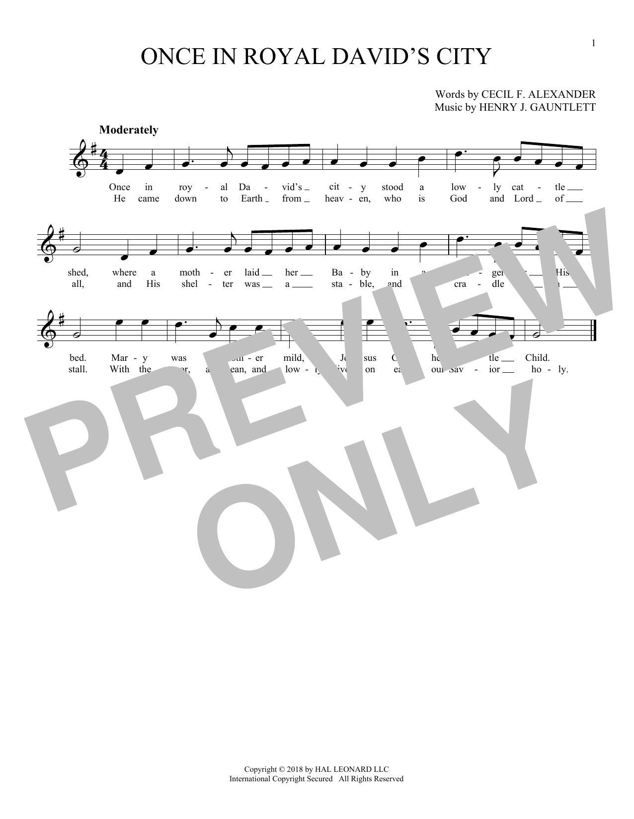 Product gallery: Page 1 of 1 Once In Royal David's City, Cecil F. Alexander