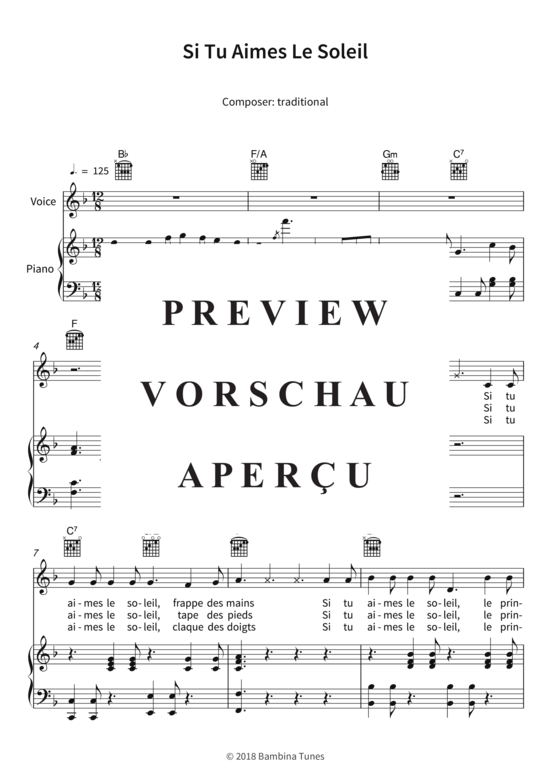 Produktgalerie: Seite 4 von 6 Si Tu Aimes Le Soleil, , (Gesang + Klavier, Gitarre)