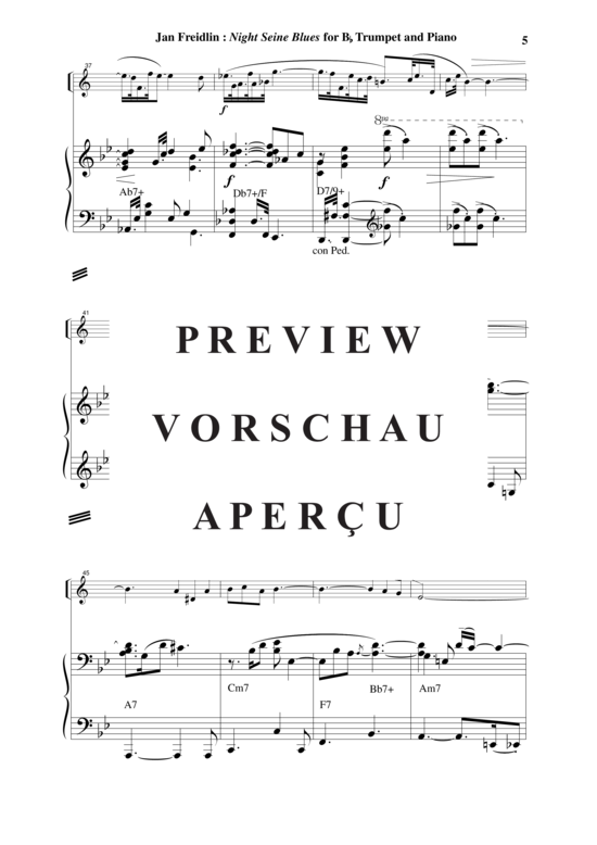 Produktgalerie: Seite 6 von 11 Night Seine Blues , , (Trompete in B + Klavier)