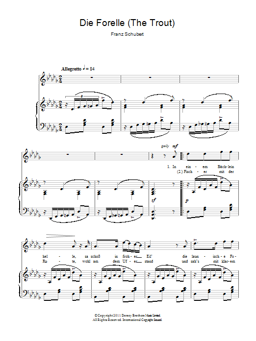 Product gallery: Page 1 of 1 Theme From The Trout Quintet (Die Forelle), Franz Schubert