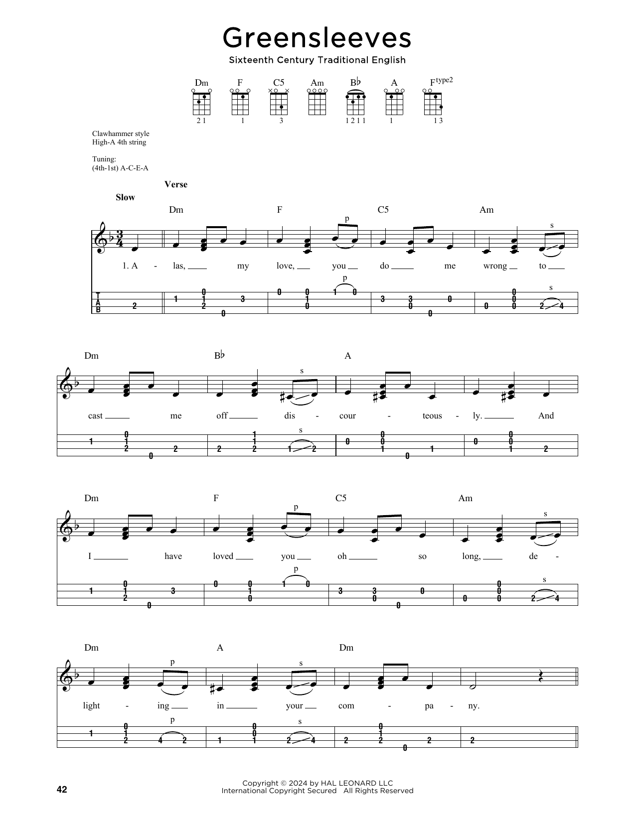 Product gallery: Page 1 of 1 Greensleeves (arr. Jim Schustedt), Traditional English