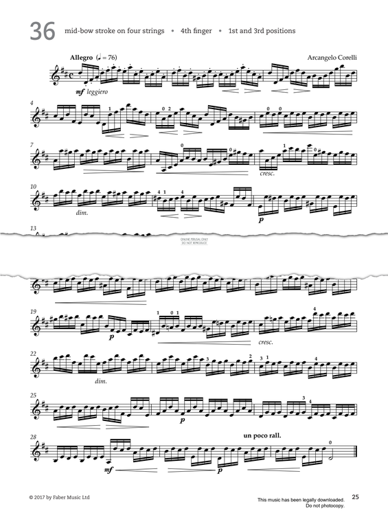 Produktgalerie: Seite 1 von 1 Study No.36 Allegro (from '80 Graded Studies For Violin Book One'), Arcangelo Corelli, Violine