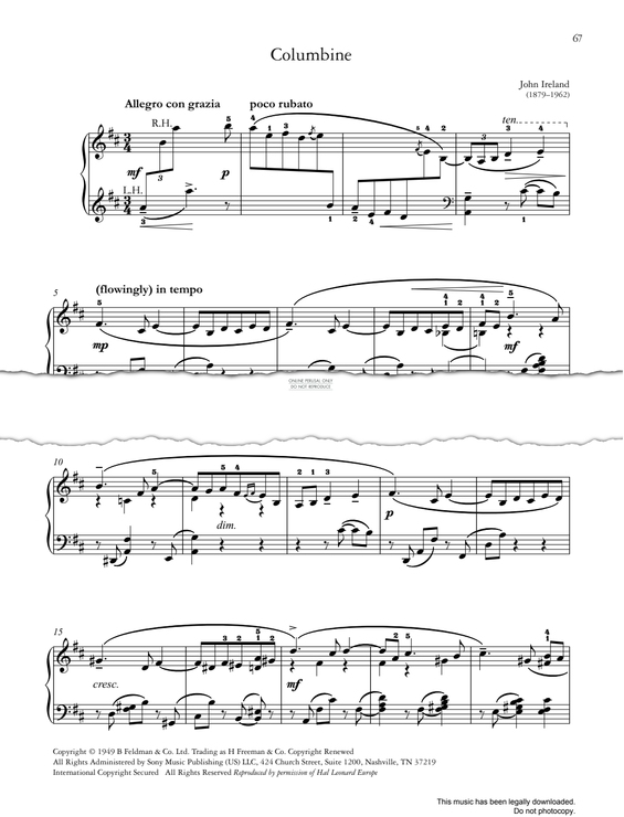 Produktgalerie: Seite 1 von 1 Columbine, John Ireland, Klavier