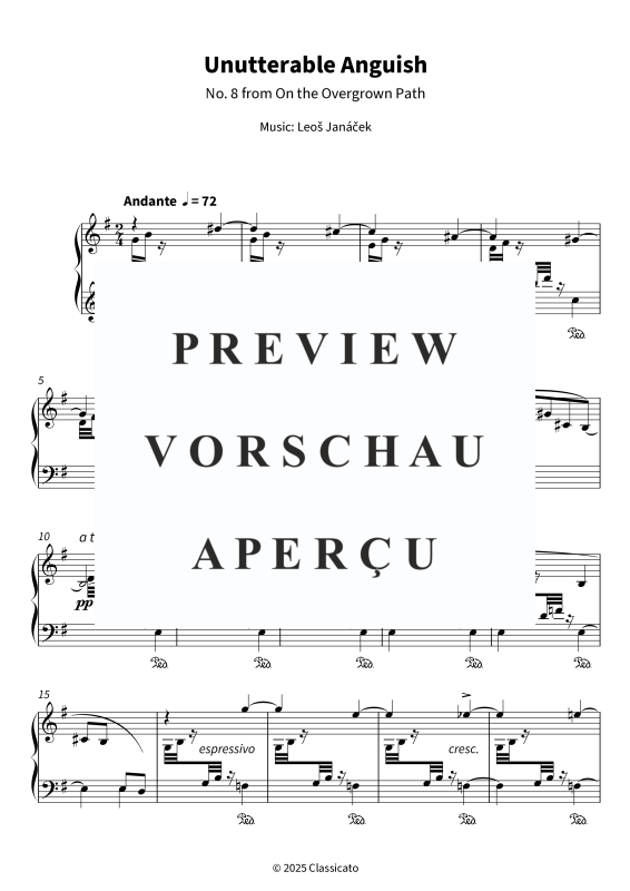 Produktgalerie: Seite 5 von 8 Unutterable Anguish - No. 8 from On the Overgrown Path, , Klavier Solo