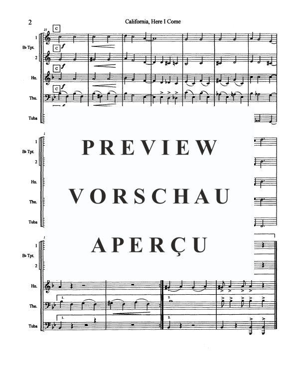 Product gallery: Page 4 of 10 California, Here I Come, , Brass Quintet