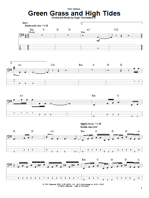 Produktgalerie: Seite 1 von 1 Green Grass And High Tides, Outlaws, E-Bass