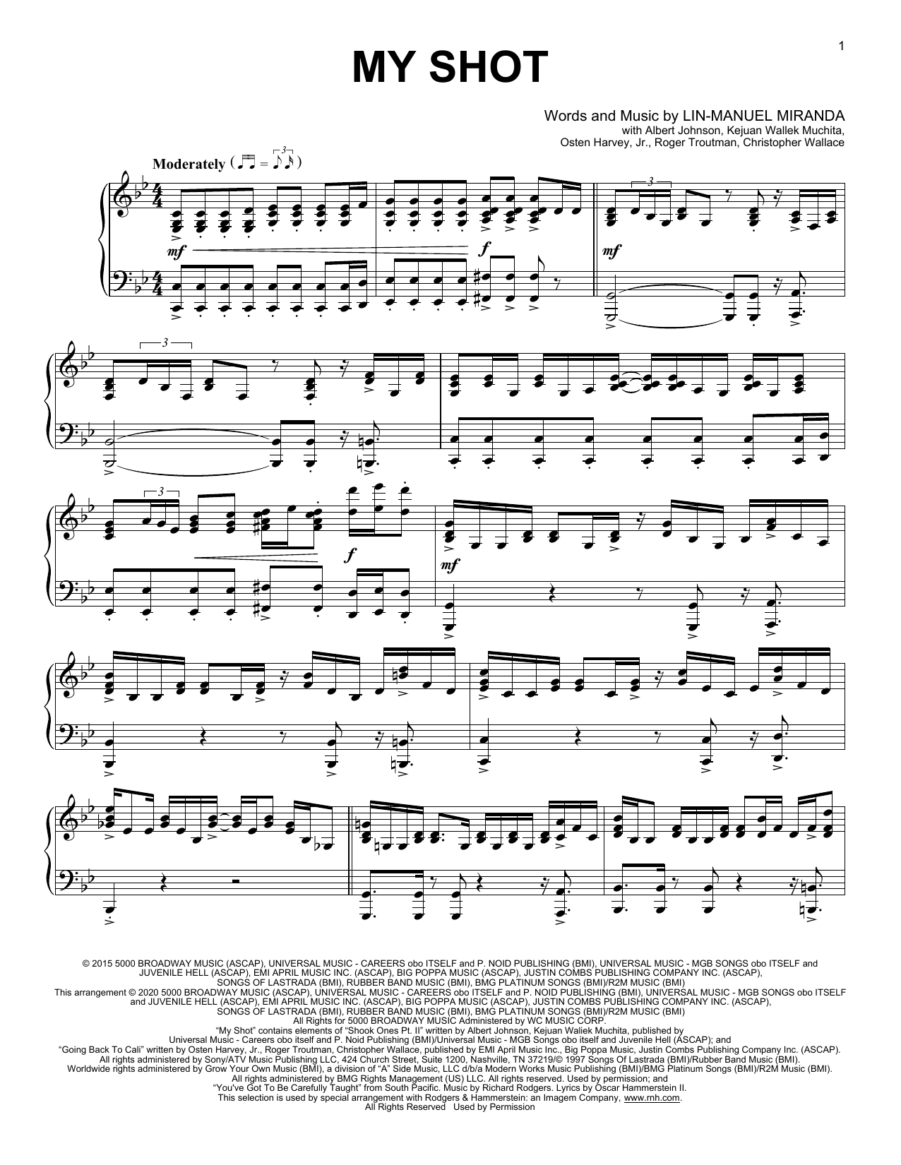 Produktbild zu: My Shot (from Hamilton) (arr. David Pearl)
