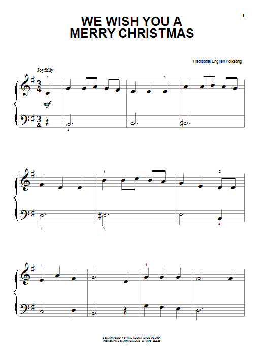 Produktgalerie: Seite 1 von 1 We Wish You A Merry Christmas, Traditional English Folksong, Klavier