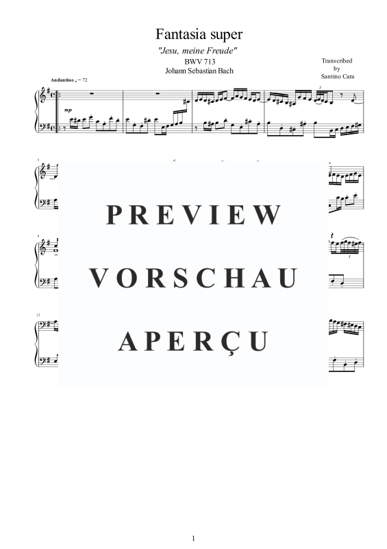Produktgalerie: Seite 2 von 7 Fantasia super in E-Moll BWV 713, , Klavier Solo
