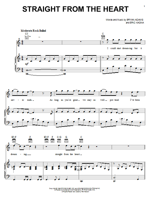 Produktgalerie: Seite 1 von 1 Straight From The Heart, Bryan Adams, Gesang, Gitarre, Klavier