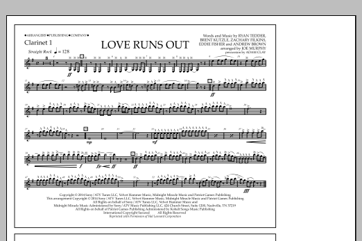 Product picture to: Love Runs Out - Clarinet 1