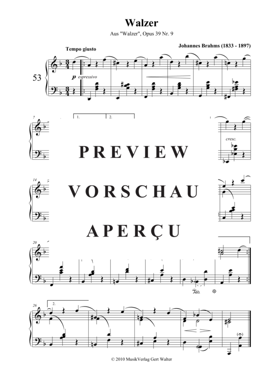 Walzer op. 39/9 