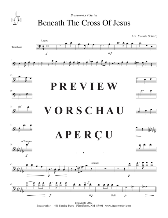 Produktgalerie: Seite 9 von 9 Beneath the Cross of Jesus, , (2xTrompete in B, Horn in F, Posaune)