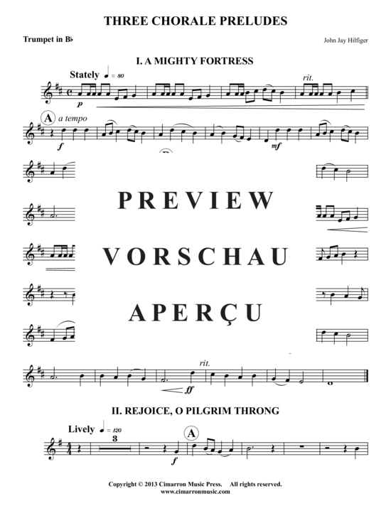 Produktgalerie: Seite 5 von 10 Drei Choral-Vorspiele , , (Trompete, Horn, Posaune)