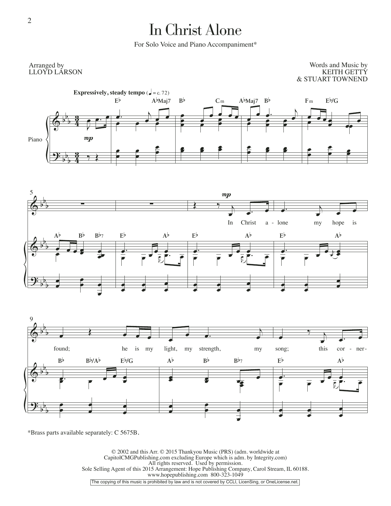 Produktbild zu: In Christ Alone (arr. Lloyd Larson)