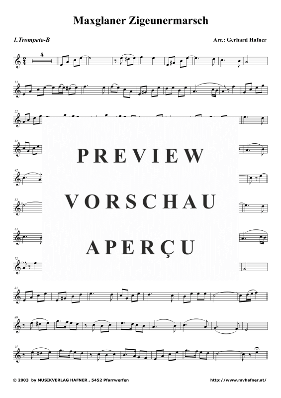 Produktgalerie: Seite 4 von 11 Maxglaner Zigeunermarsch, , (Blechbläser Quintett)
