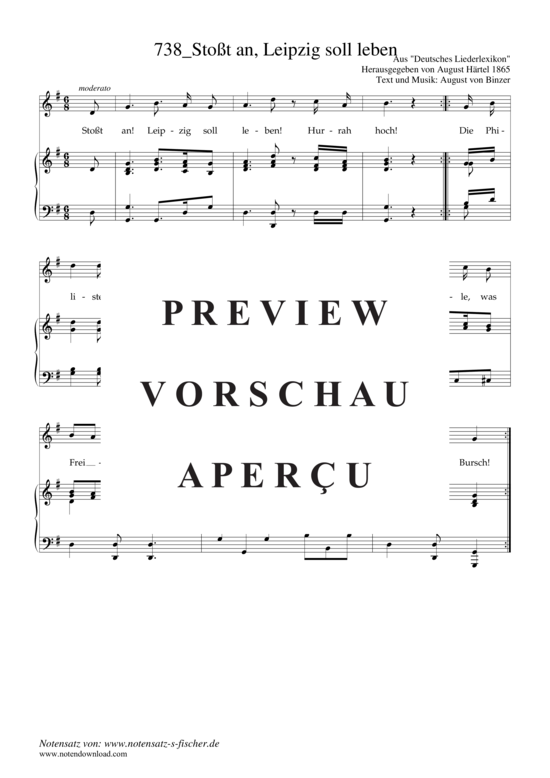 Product gallery: Page 2 of 3 Stoßt an, Leipzig soll leben , , Piano and Voice