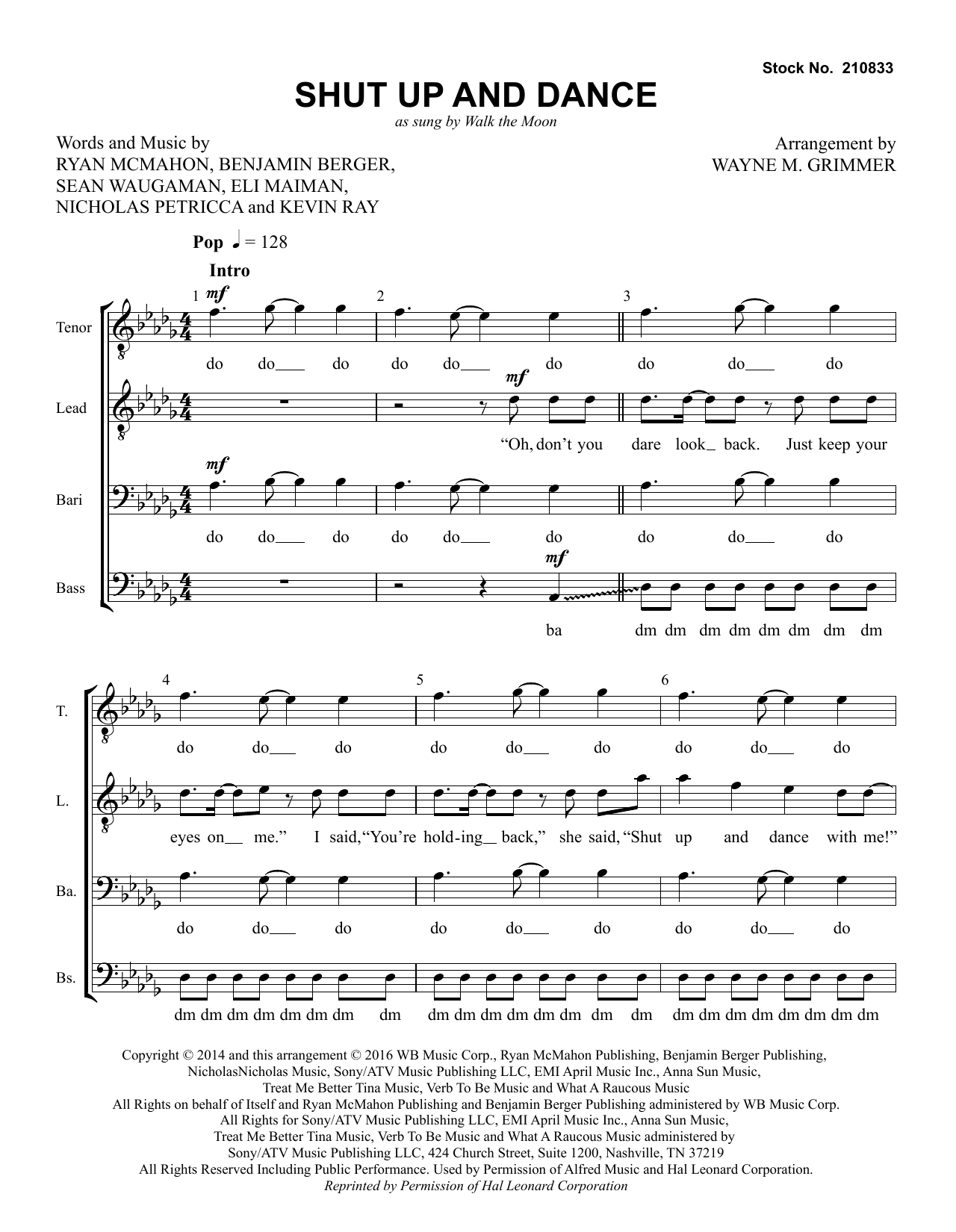 Product picture to: Shut Up and Dance (arr. Wayne Grimmer)