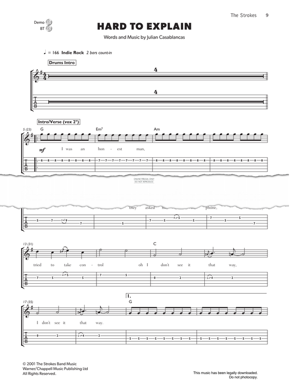 Produktgalerie: Seite 1 von 1 Hard To Explain, The Strokes, Gitarre
