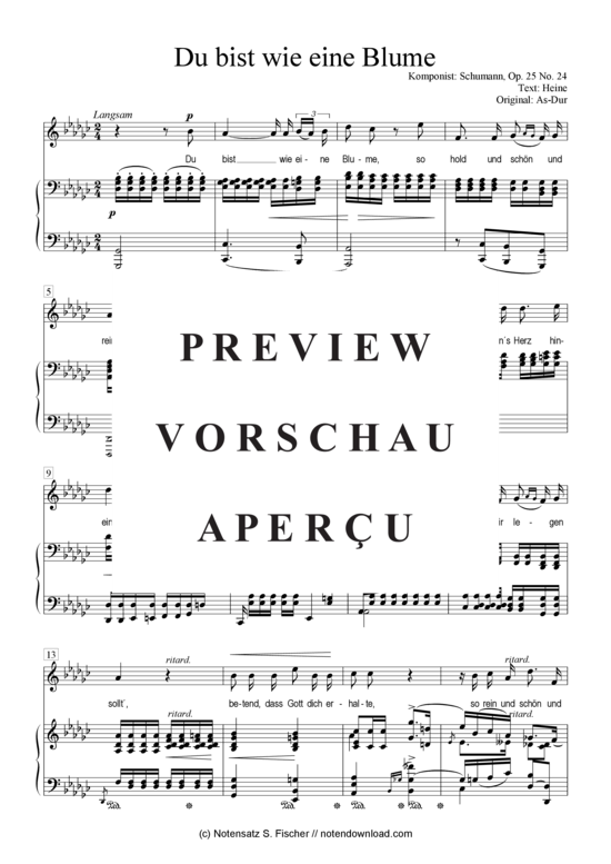 Product gallery: Page 2 of 3 Du bist wie eine Blume  , , Piano and Voice