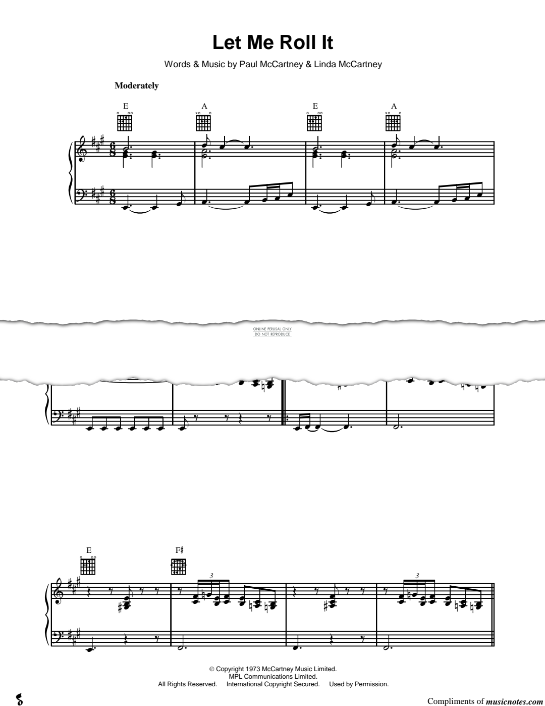 Produktgalerie: Seite 1 von 1 Let Me Roll It, Paul McCartney, Gesang, Gitarre, Klavier